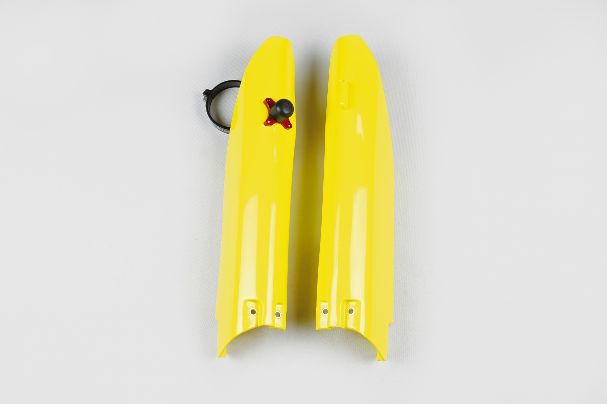 Fork slider protectors + quick starter - yellow 102 - Suzuki - REPLICA PLASTICS - SU04915-102 - UFO Plast