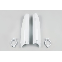 Fork Slider Protectors white for Suzuki RM 125 (2004-06) - RM 250 (2004-06) - RMZ 450 (2005-06) - REPLICA PLASTICS - SU03998-...