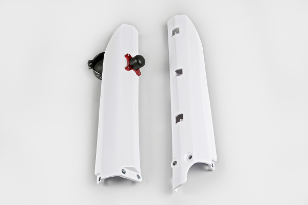 Fork slider protectors + quick starter - white 046 - Yamaha - REPLICA PLASTICS - YA03885-046 - UFO Plast