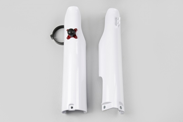 Fork slider protectors + quick starter - white 046 - Yamaha - REPLICA PLASTICS - YA03884-046 - UFO Plast