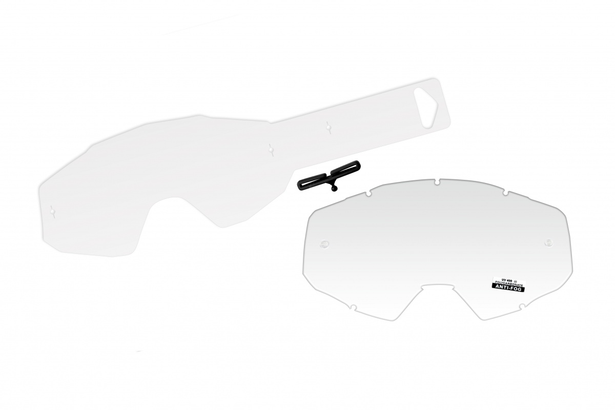 Lente trasparente 10 strappi per occhiale motocross Epsilon - Lenti - LE02209 - UFO Plast