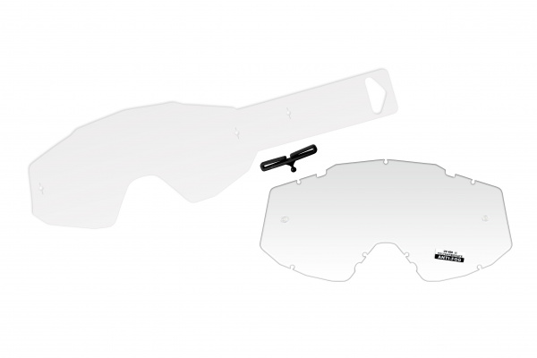 Lente trasparente con 10 strappi per occhiale motocross Mystic - Lenti - LE02200 - UFO Plast