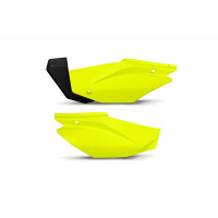 Fiancatine Laterali giallo fluoro per Honda CRF 110F (2019-25) - PLASTICHE REPLICA - HO05601-DFLU - Ufo Plast