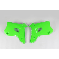 Radiator covers - neon green - Kawasaki - REPLICA PLASTICS - KA02768-AFLU - UFO Plast