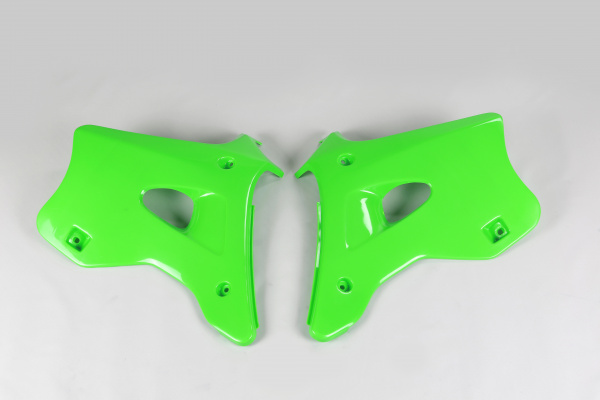 Radiator covers - neon green - Kawasaki - REPLICA PLASTICS - KA02768-AFLU - UFO Plast
