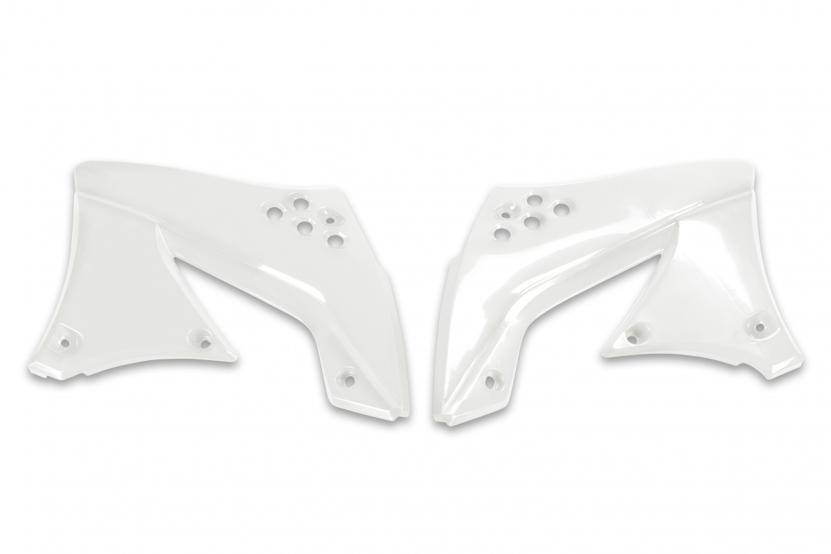 Radiator covers - white 047 - Kawasaki - REPLICA PLASTICS - KA03799-047 - UFO Plast