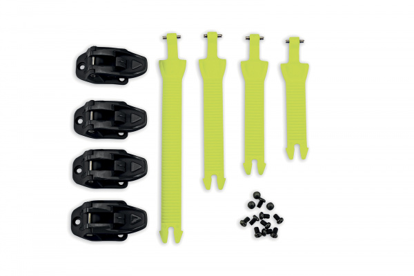 Strap buckle kit for motocross boots neon yellow - Boots spare parts - BR040-DFLU - UFO Plast