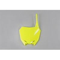 Portanumero anteriore - giallo fluo - Suzuki - PLASTICHE REPLICA - SU04919-DFLU - UFO Plast