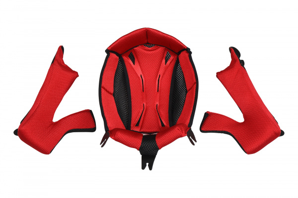 Cuffia e guanciali casco motocross Quiver rosso - Ricambi caschi - HR130-B - UFO Plast