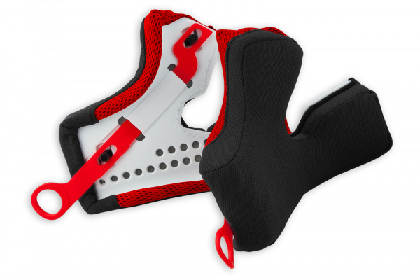 Cheek pads for motocross Interceptor & Warrior helmet with fast removable system red - Helmet spare parts - HR022-B - UFO Plast
