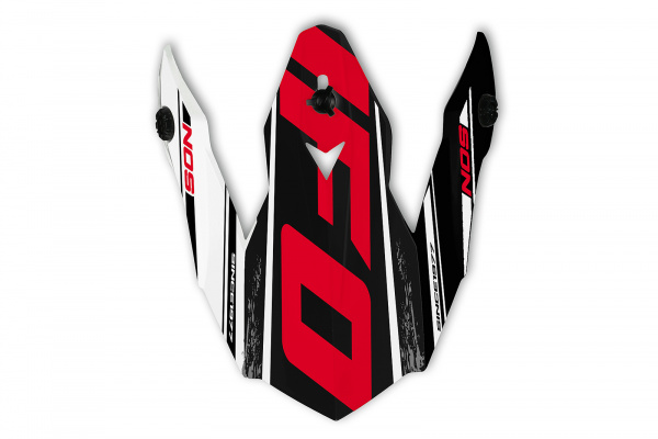 Frontino casco motocross Onyx nos bianco, rosso e nero - Ricambi caschi - HR113 - UFO Plast