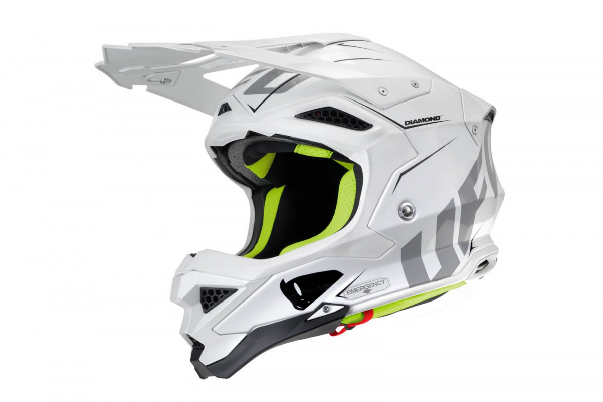 white motocross helmet