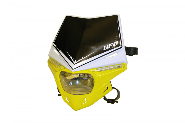 Portafaro motocross Stealth bianco e giallo - Portafari - PF01715-W102 - UFO Plast