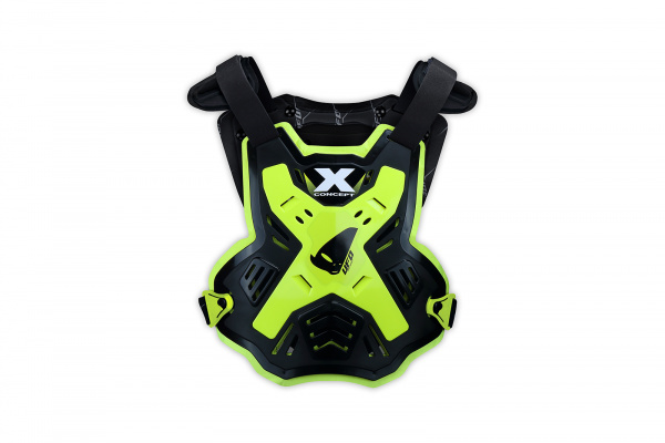 Pettorina motocross X-Concept Evo senza spalline nero e giallo fluo - Pettorine - PT02386-DFLU - UFO Plast