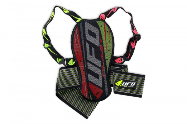Motocross back protector Kombat for kids long red and green - Back supports - PS02351-B - UFO Plast