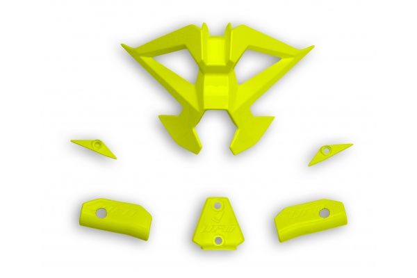 Mouthpiece & fixing accessories for motocross Diamond helmet neon yellow - Helmet spare parts - HR058-DFLU - UFO Plast