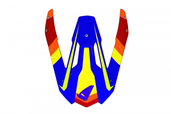 Visor for motocross Diamond helmet blue, yellow, orange and red - Helmet spare parts - HR098 - UFO Plast