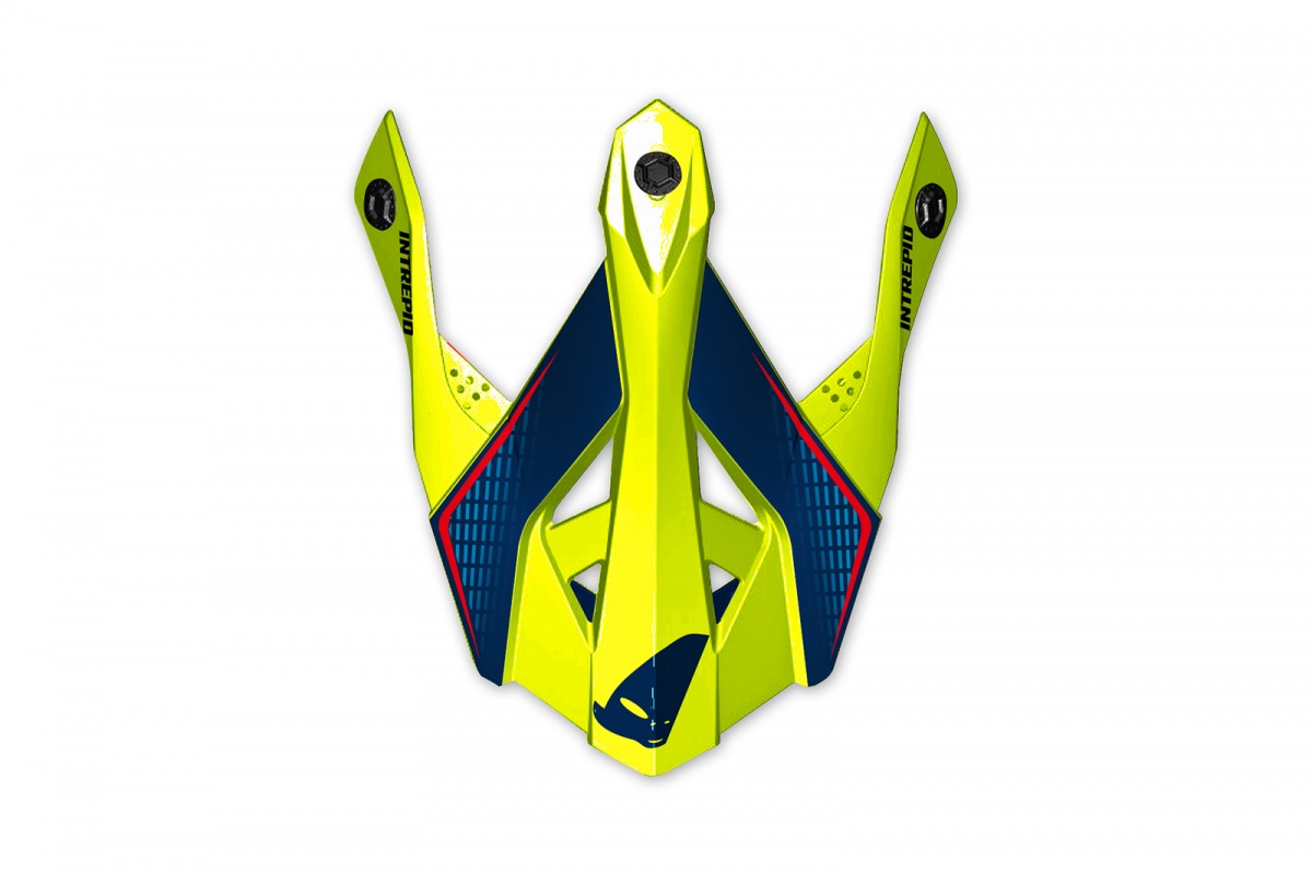 Visor intrepid neon yellow-blue glossy - Helmet spare parts - HR151 - UFO Plast