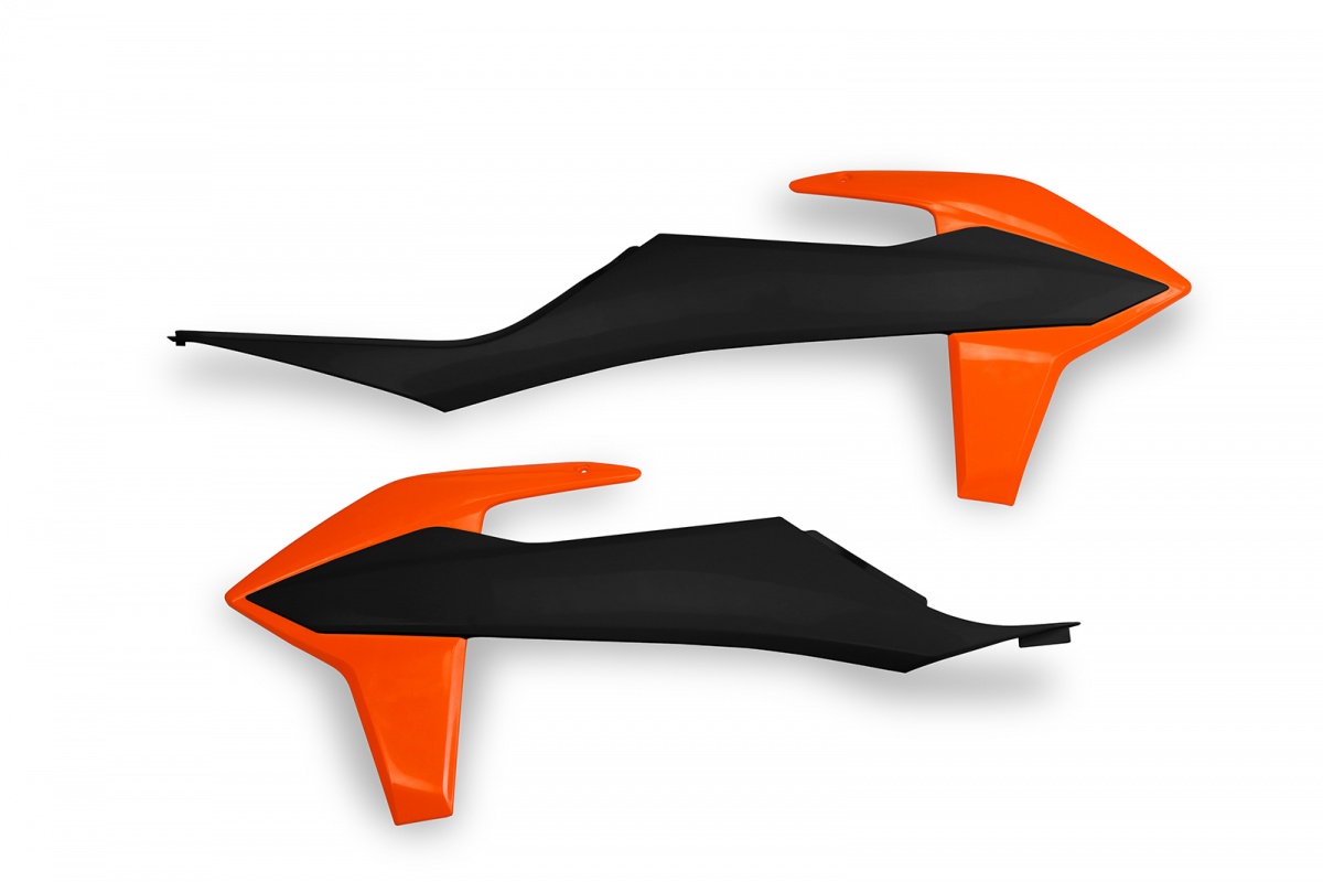 Radiator covers / Black-orange - oem 21 - Ktm - REPLICA PLASTICS - KT04092-999K - UFO Plast