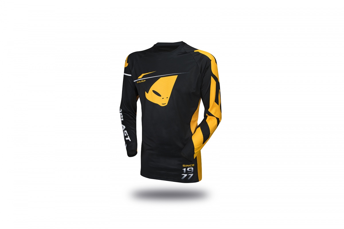 Maglia motocross Slim Sharp nero e giallo - UFO Plast