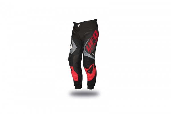 Pantaloni motocross Division nero, grigio e rosso - Pantaloni - PI04455-K - UFO Plast