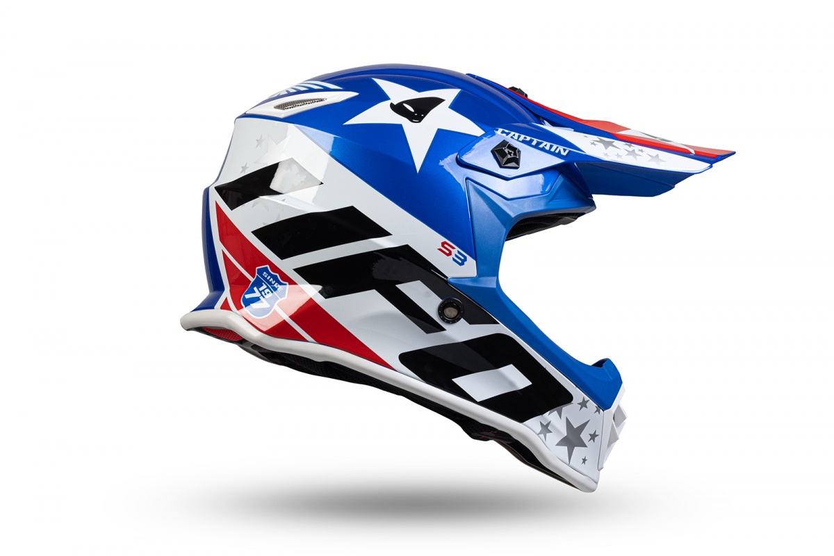 Motocross helmet Captain for kids blue and white - Helmets - HE159 - UFO Plast