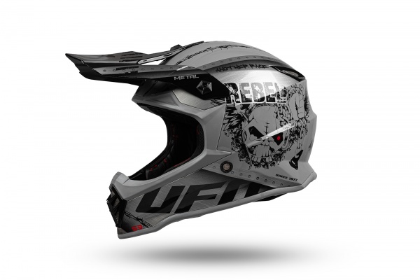 Motocross helmet Metal for kids blue and white - Helmets - HE160 - UFO Plast