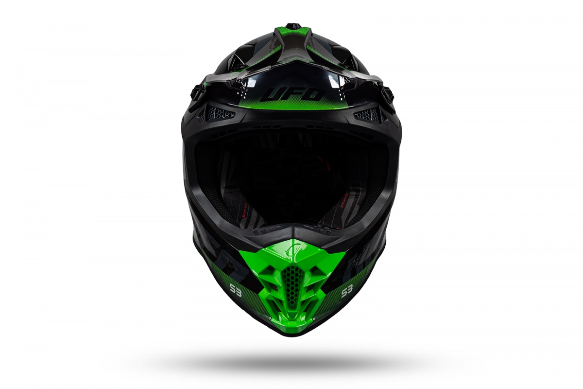 Casco motocross Intrepid nero e verde - UFO Plast