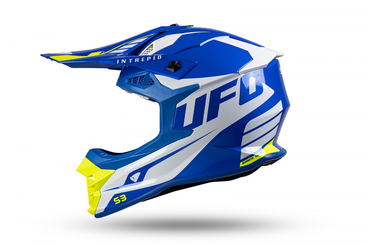 Motocross Intrepid helmet blue, white and neon yellow - NEW PRODUCTS - HE157 - UFO Plast