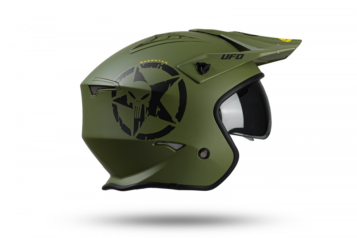 Casco jet Sheratan verde - UFO Plast