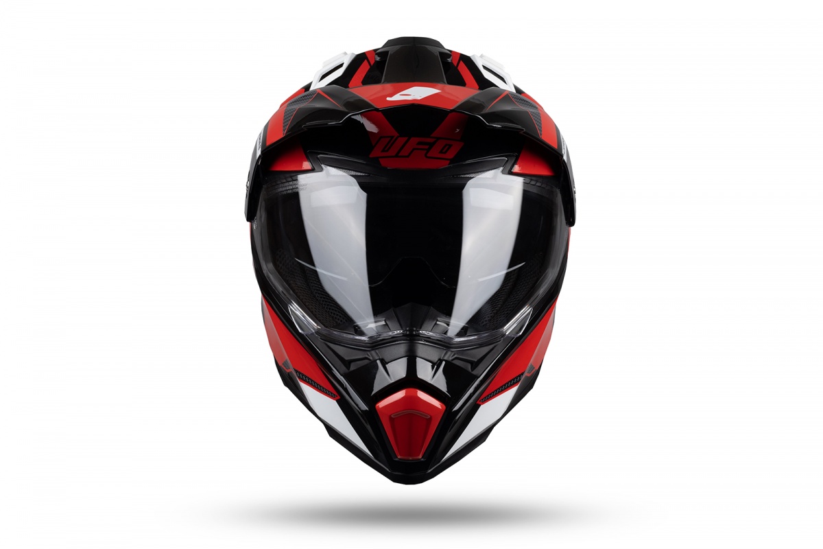 Casco Motocross enduro Aries nero e rosso - PROTEZIONI - HE163 - UFO Plast