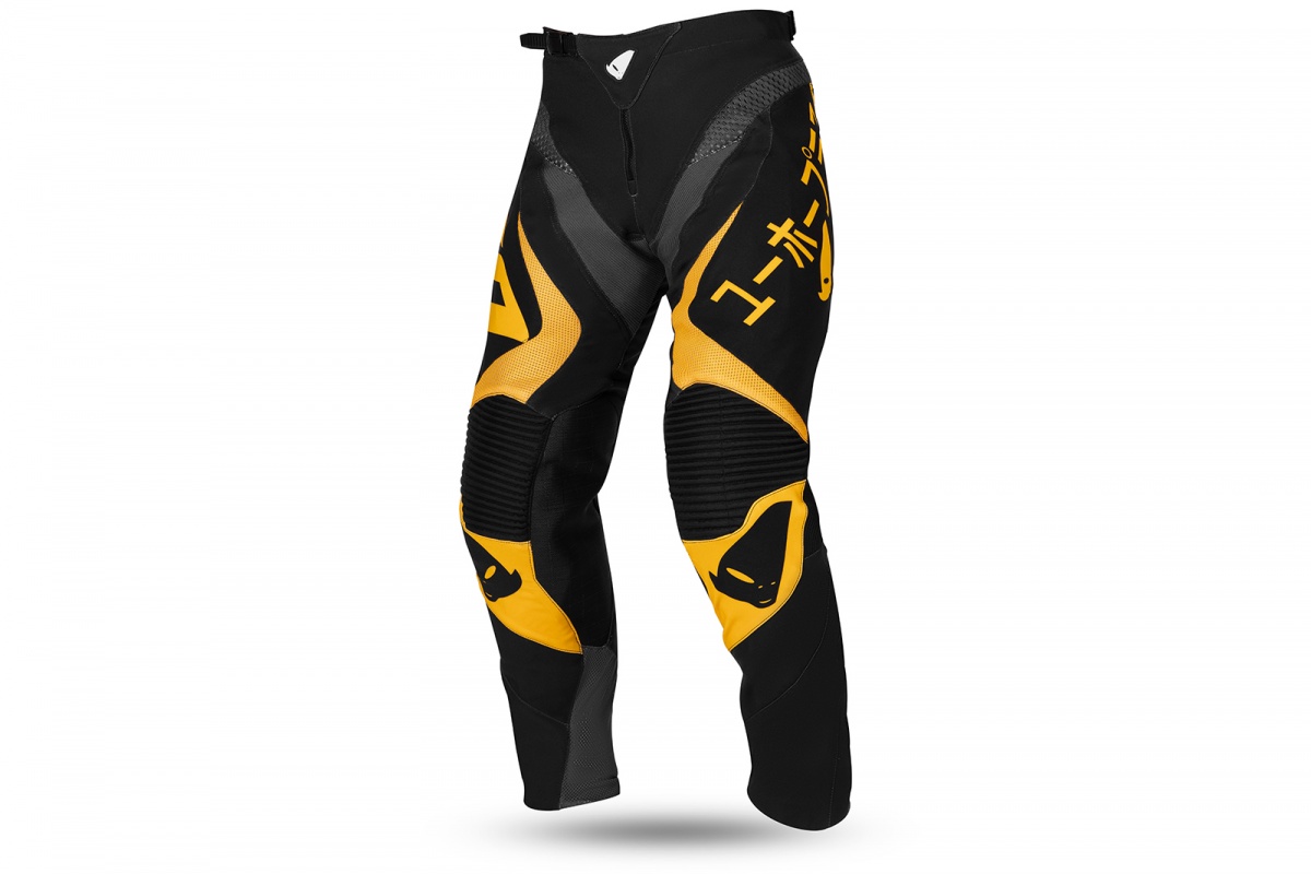 Pantaloni motocross Takeda nero e giallo - Ufo Plast