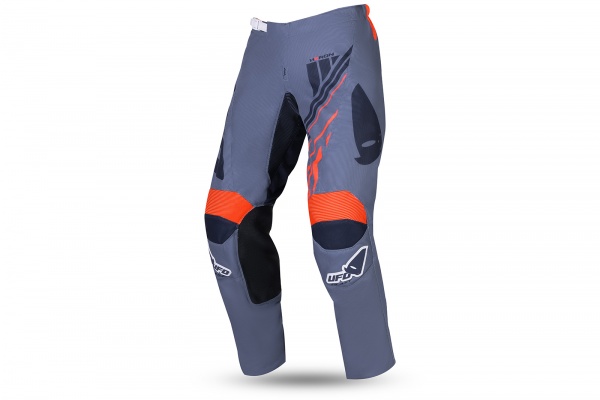 Pantaloni motocross Heron grigio e arancione - NOVITA' - PI04493-C - UFO Plast