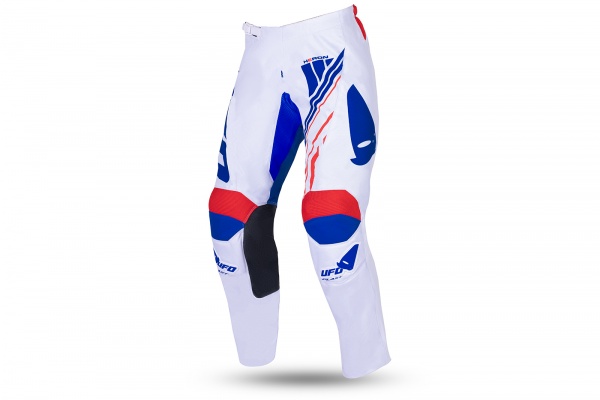 Pantaloni motocross Heron bianchi, blu e rossi - NOVITA' - PI04493-W - UFO Plast