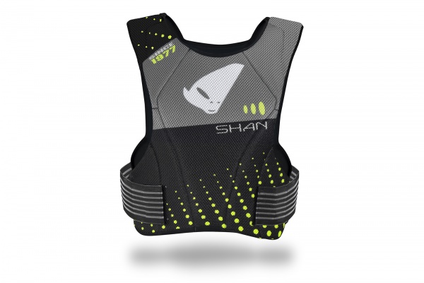 Motocross chest protector Shan without shoulders black and neon green - Chest protectors - PT02391-E - UFO Plast