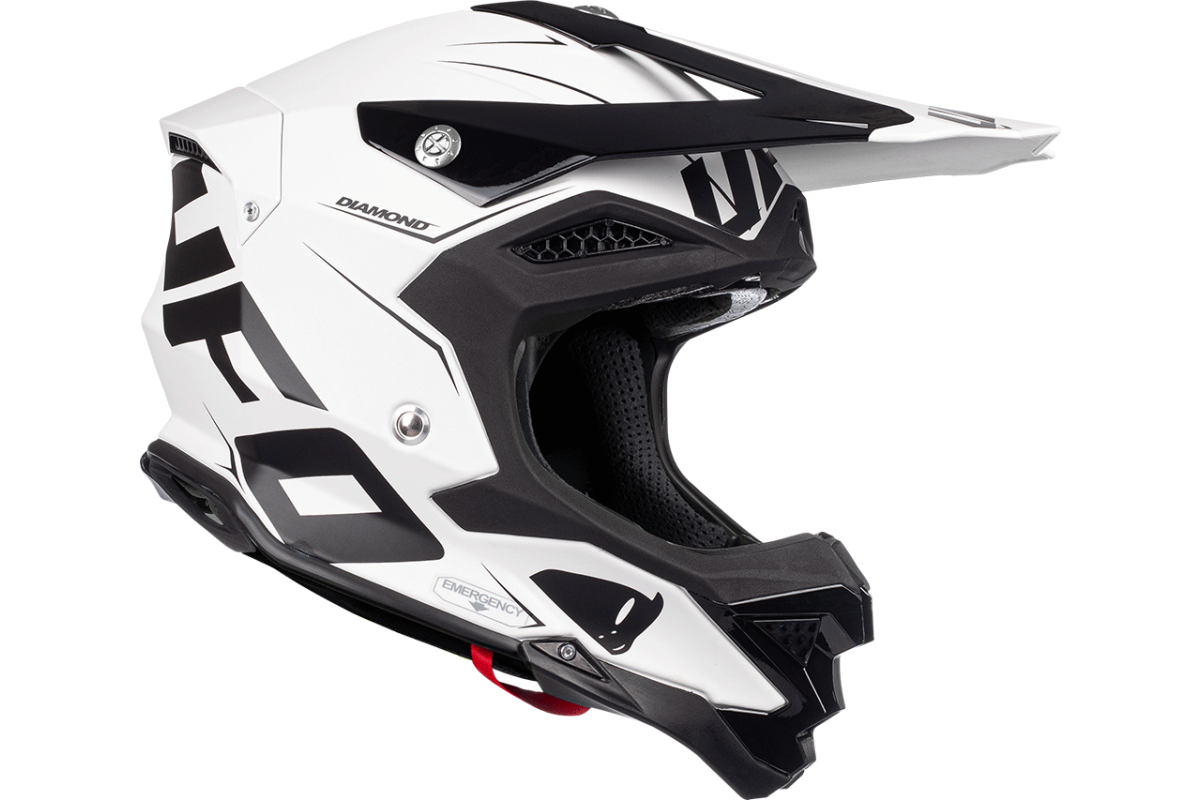 Motocross helmet Diamond black and white - HIGHLIGHT - He052 - UFO Plast