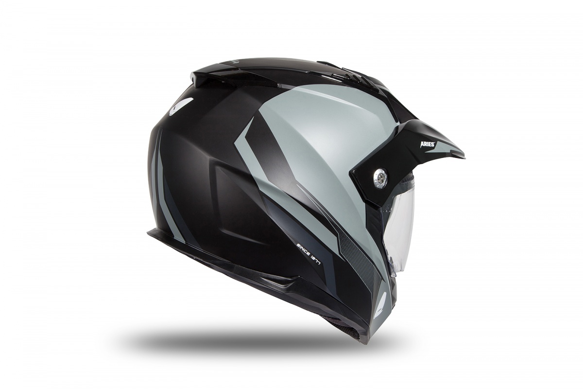 Casco Motocross Enduro Aries nero e grigio opaco - Caschi - HE180 - UFO Plast