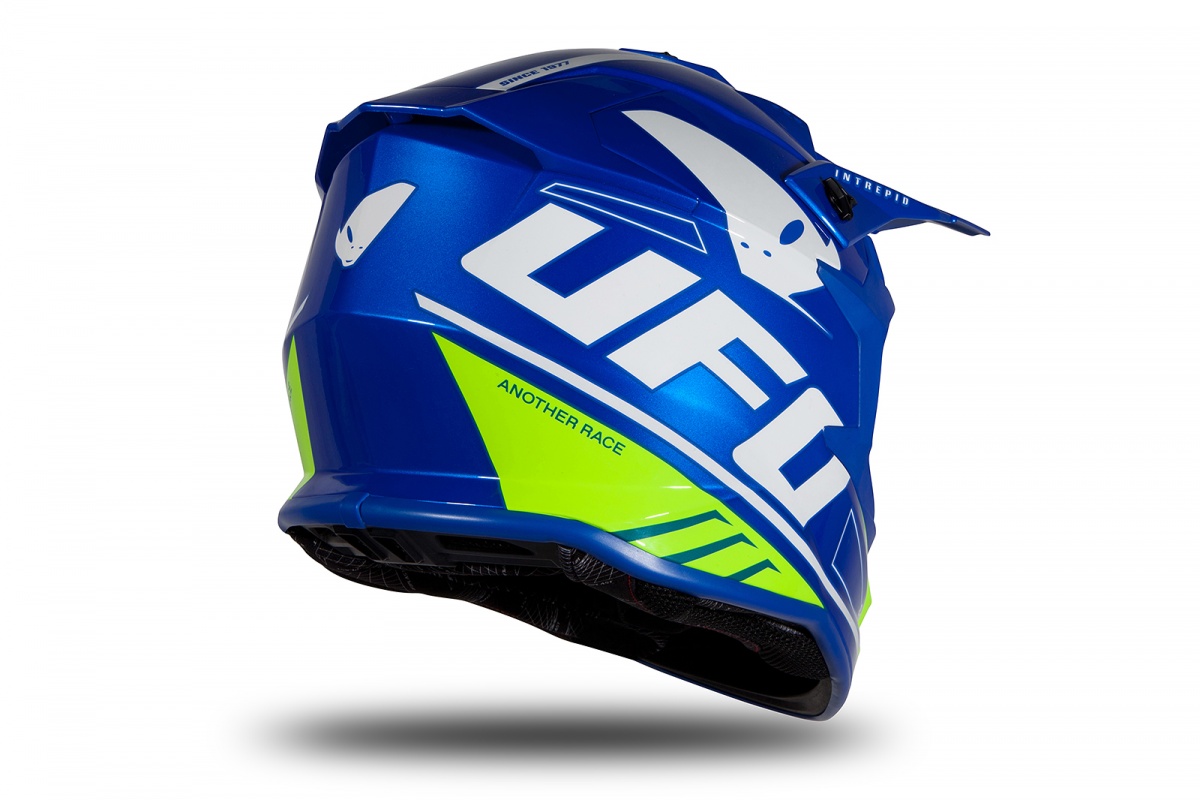 Motocross helmet Intrepid blue and neon yellow glossy - Helmets - HE177 - UFO Plast