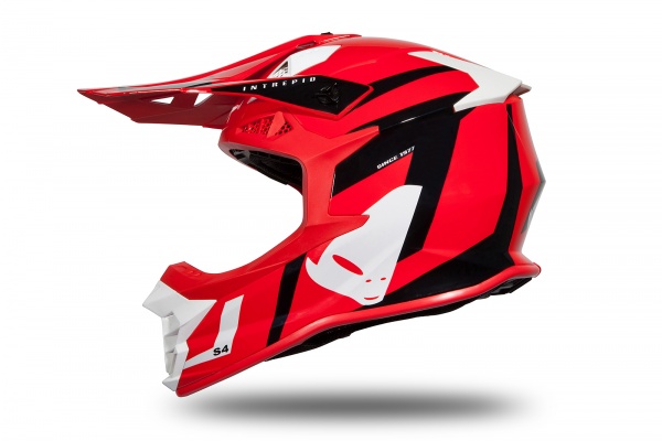 Casco Motocross Intrepid rosso e nero lucido - Caschi - HE172 - UFO Plast