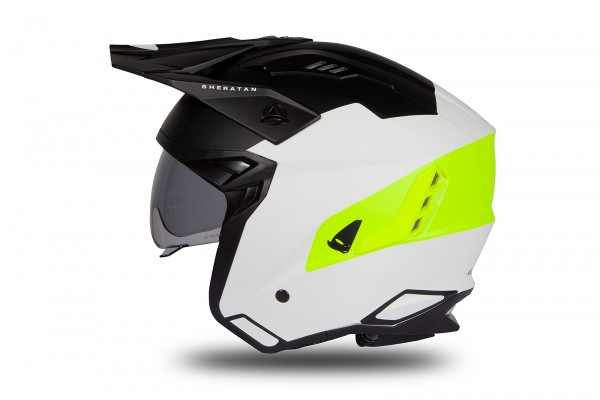 Jet helmet Sheratan white, black and neon yellow matt - Helmets - HE186 - UFO Plast