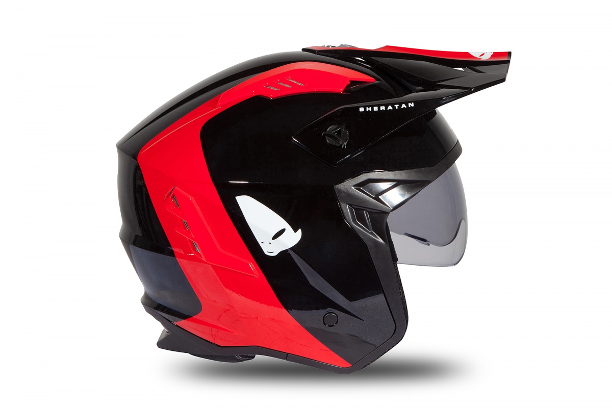 Jet helmet Sheratan black and red glossy - Helmets - HE189 - UFO Plast