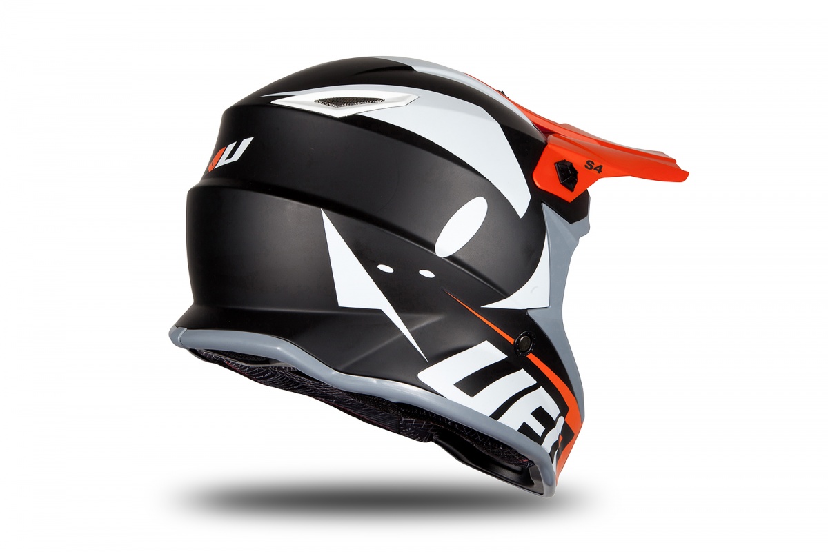 Motocross helmet for kids neon orange and black matt - Helmets - HE192 - UFO Plast