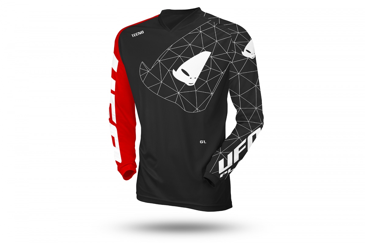 Motocross Tecno jersey black and red - NEW PRODUCTS - MG04522-K - UFO Plast