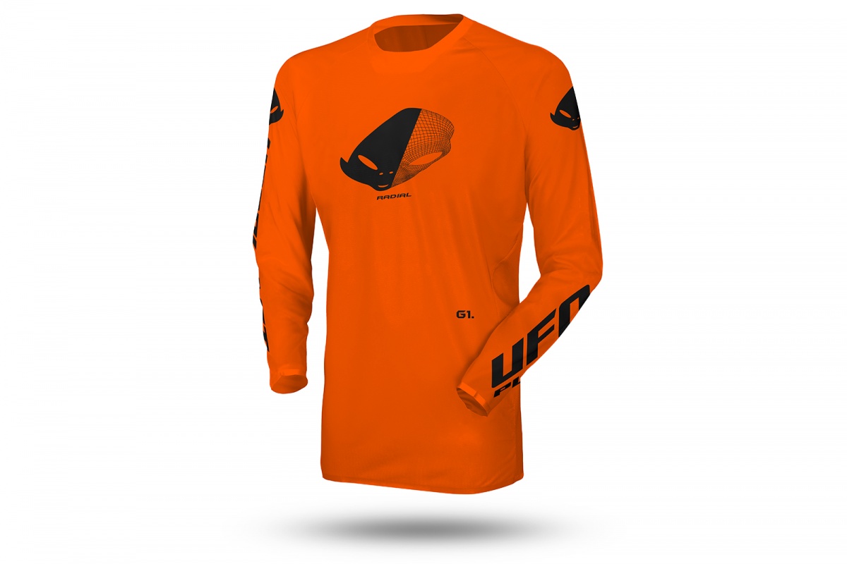 Maglia motocross Radial arancione fluo - 2023 COLLECTION - MG04527-FFLU - UFO Plast