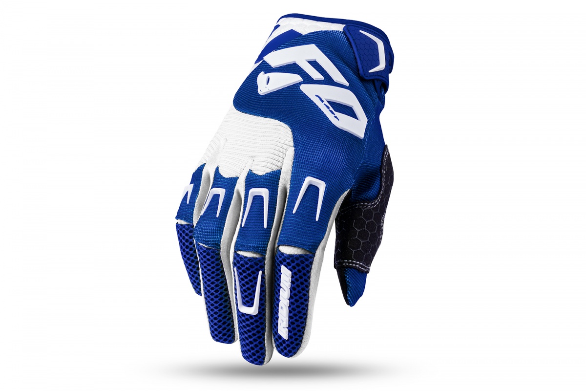 Motocross Iridium Gloves white and blue - Ufo Plast