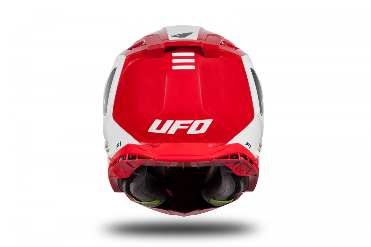 Casco motocross Echus rosso e bianco lucido - NOVITA' - HE170 - UFO Plast