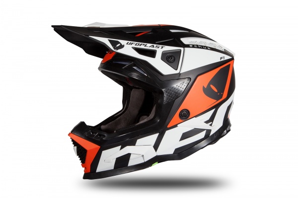 Motocross helmet Echus black, orange and white matt - NEW PRODUCTS - HE171 - UFO Plast
