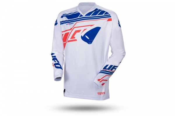 MOTOCROS HERON JERSEY WHITE, BLUE AND RED - NEW PRODUCTS - MG04492-W - UFO Plast