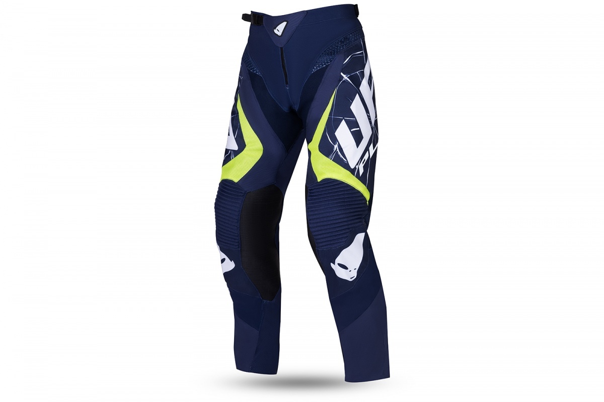 PANTALONI MOTOCROSS BULLET BLU E GIALLO FLUO - ADULTO - PI04505-N - UFO Plast