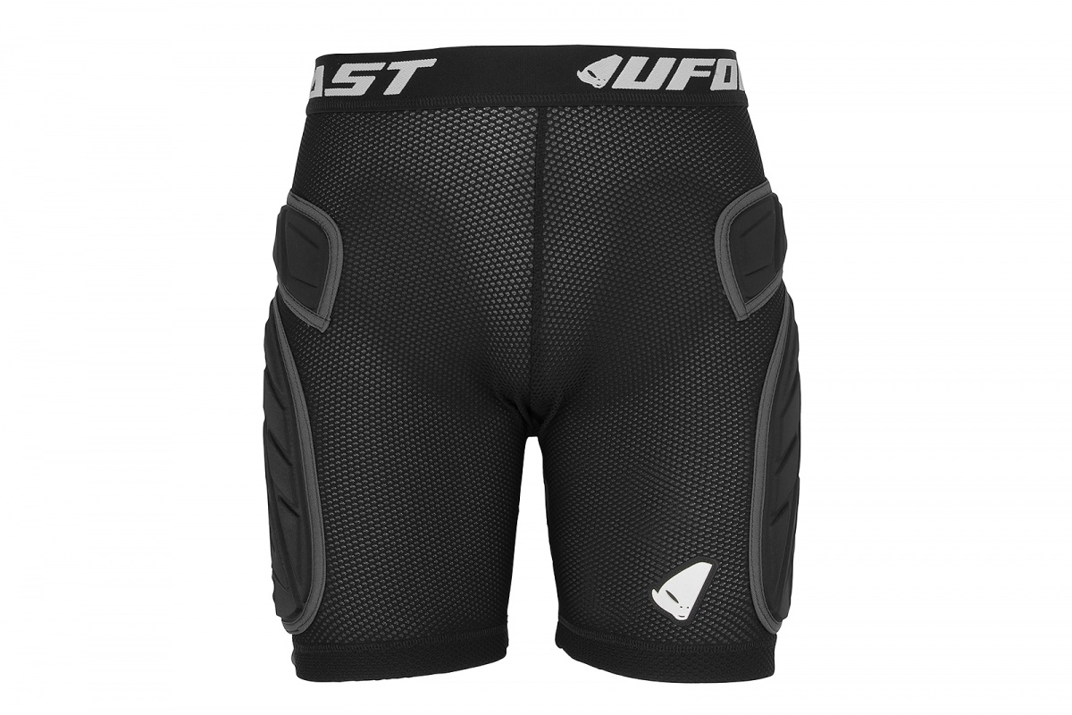 UFO PLAST Made in Italy - Soft Padded Shorts, Hip Protection, Removable  Plastic Padding, Black with Red - SKATE GURU INC